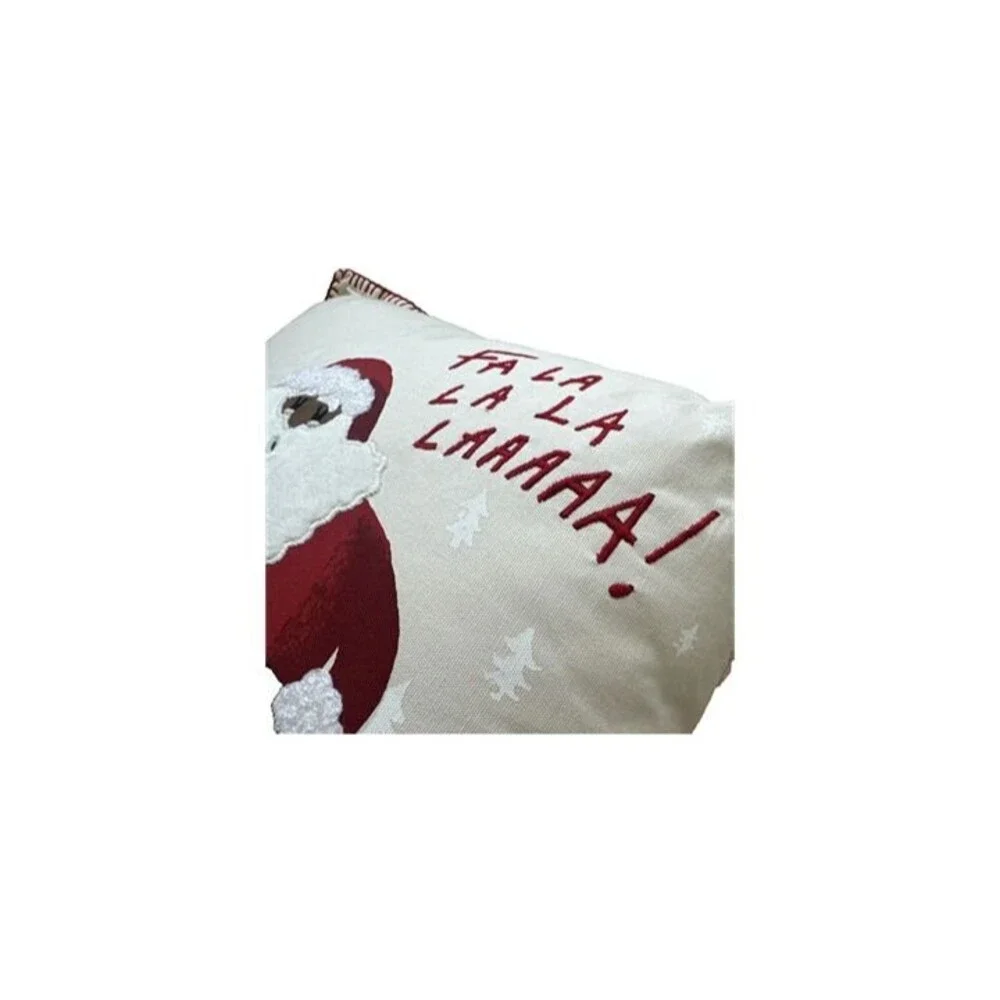 Santa Fa La La Christmas Throw Pillow 18x18 Textured Embroidered Threshold